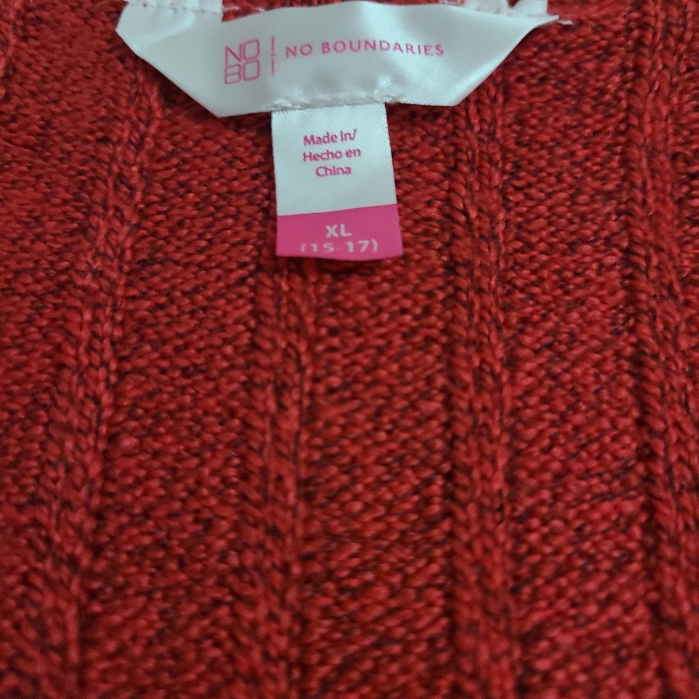 No boundaries Jr size XXL red cardigan